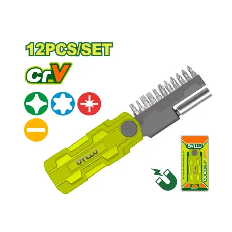 Պտուտակադարձիչի բիթերի հավաքածու (12 հատ) DYLLU DTBS2601 25մմ