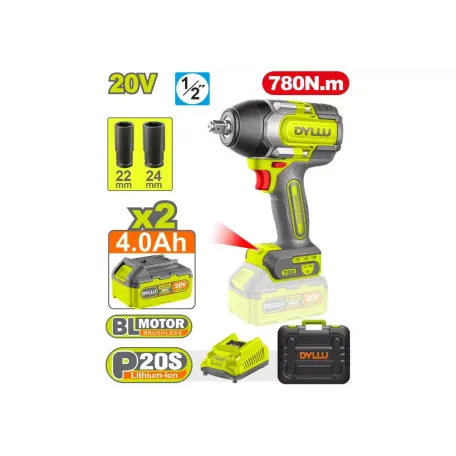 Հարվածային մանեկադարձիչ մարտկոցային DYLLU DTCD1B78 20Վ 780Նմ