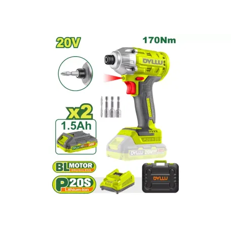 Մարտկոցային հարվածային պտուտակադարձիչ 20Վ 170Նմ DYLLU DTCD2512