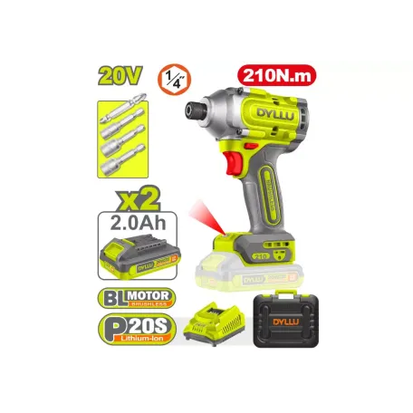 Հարվածային պտուտակադարձիչ մարտկոցային 20Վ 210Նմ DYLLU DTCD2B21