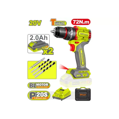 Հարվածային պտուտակադարձիչ մարտկոցային 20Վ 72Նմ DYLLU DTCDP7281