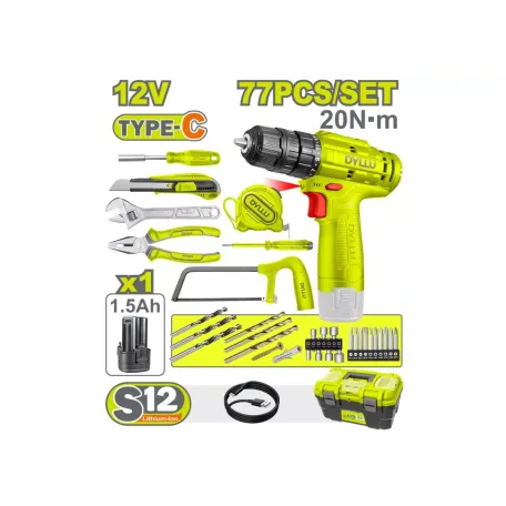 Գործիքների և աքսեսուարների հավաքածու DYLLU DTDT1B77 (77 կտոր)