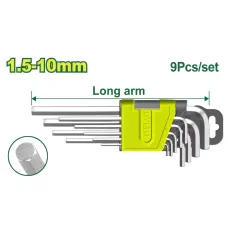 Վեցանկյուն բանալիների (9 հատ) հավաքածու DYLLU DTHK1291 1.5-10մմ Վեցանկյուն բանալիների (9 հատ) հավաքածու DYLLU DTHK1291 1.5-10մմ
