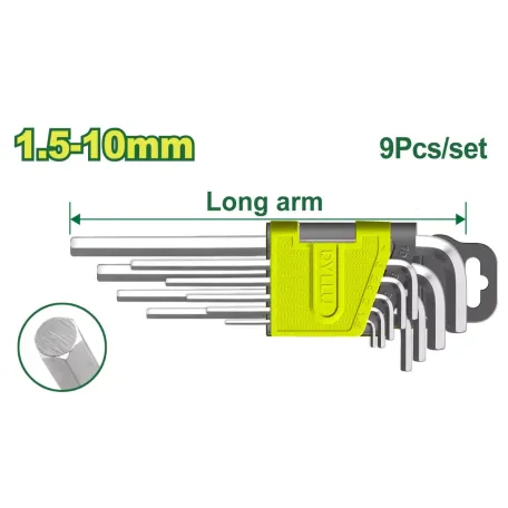 Վեցանկյուն բանալիների (9 հատ) հավաքածու DYLLU DTHK1291 1.5-10մմ Վեցանկյուն բանալիների (9 հատ) հավաքածու DYLLU DTHK1291 1.5-10մմ
