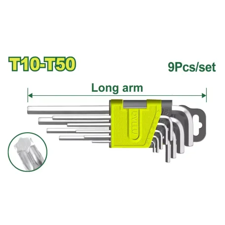 Աստղաձև բանալիների հավաքածու 9 հատ TORX DYLLU DTHK3291 T10-T50
