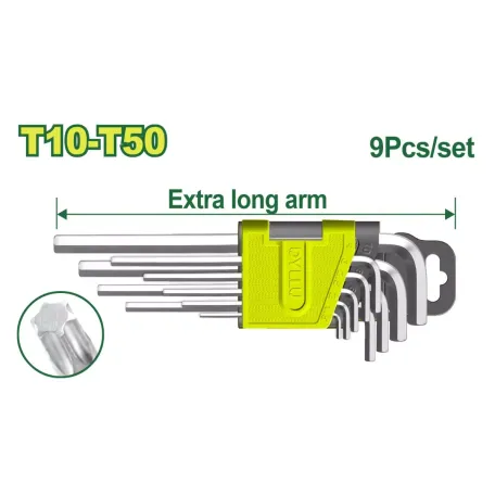 Աստղաձև բանալիների հավաքածու 9 հատ TORX DYLLU DTHK3292 T10-T50