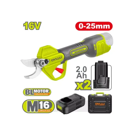 Մկրատ մետաղ կտրող մարտկոցային ուղիղ կտրող 16Վ 25մմ (2 մարտկոց, լիցքավորիչ) DYLLU DTJFP25082