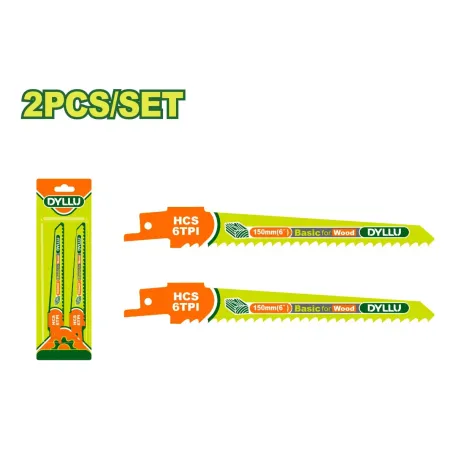 Սուսերավոր սղոցի փայտի դանակների (2 հատ) հավաքածու DYLLU DTJT611D 150մմ Սուսերավոր սղոցի փայտի դանակների (2 հատ) հավաքածու DYLLU DTJT611D 150մմ