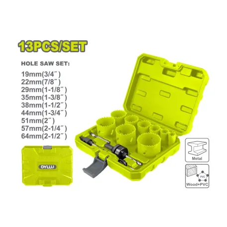 Երկմետաղ ծակիչների հավաքածու (13 միավոր) DYLLU DTKJ3413