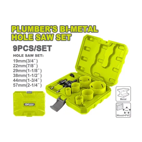 Երկմետաղ ծակիչների հավաքածու (9 միավոր) սանտեխնիկի համար DYLLU DTKJ3491