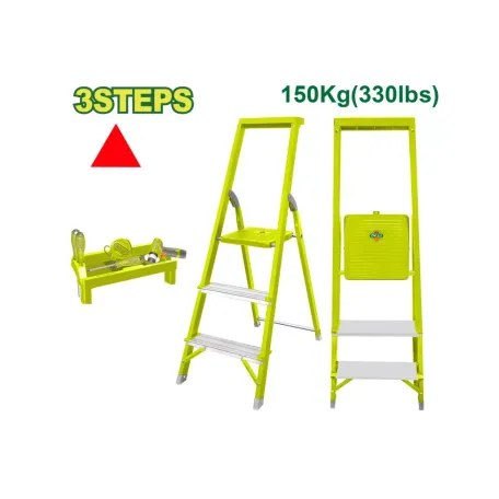 Սանդուղք պողպատից և ալյումինից, 3 քայլ, 150 կգ DYLLU DTLD1H03