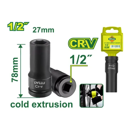 Խորը հարվածային գլխիկ 1-2'' DYLLU DTMS3227 27մմ Խորը հարվածային գլխիկ 1-2'' DYLLU DTMS3227 27մմ