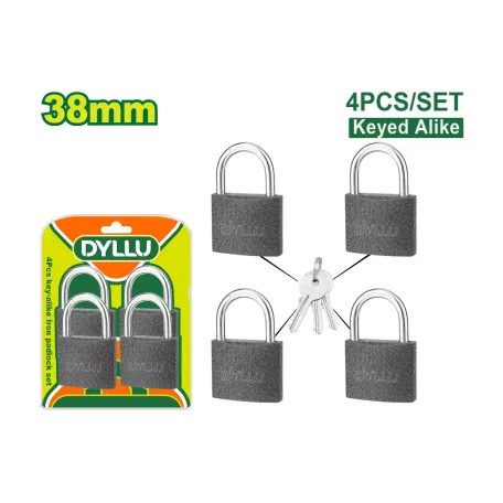 Կախովի կողպեք 1 բանալիով 4 հատ 38մմ DYLLU DTPD5444