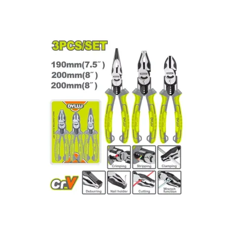 Բազմաֆունկցիոնալ հարթաշուրթ աքցանների հավաքածու Cr-V DYLLU DTPS0413