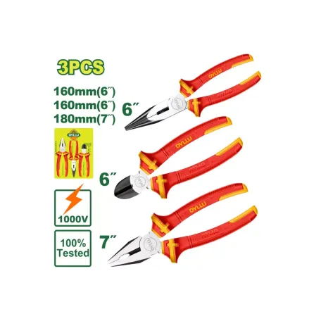 Դիէլեկտրիկ աքցանների (3 հատ) հավաքածու DYLLU DTPS0633 160-180մմ