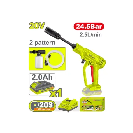 Բարձր ճնշման լվացող սարք մարտկոցային 20Վ 2.5լ/ր (մարտկոց, լիցքավորիչ) DYLLU DTQX01203