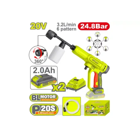 Բարձր ճնշման լվացող սարք մարտկոցային 20Վ 3.2լ/ր (2 մարտկոց, լիցքավորիչ) DYLLU DTQX11203