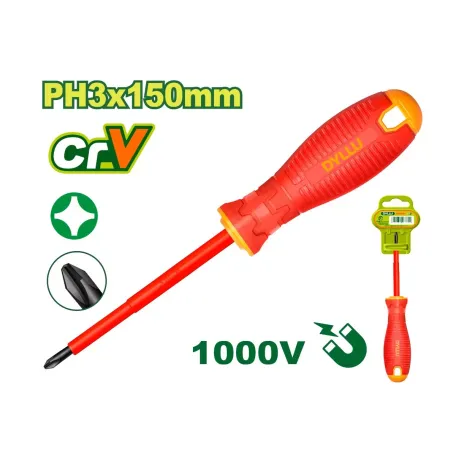 Դիէլեկտրիկ խաչաձև պտուտակահան DYLLU DTSD7236 PH3x150մմ Դիէլեկտրիկ խաչաձև պտուտակահան DYLLU DTSD7236 PH3x150մմ