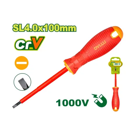 Դիէլեկտրիկ տափակ պտուտակահան DYLLU DTSD7244 SL4x100մմ Դիէլեկտրիկ տափակ պտուտակահան DYLLU DTSD7244 SL4x100մմ