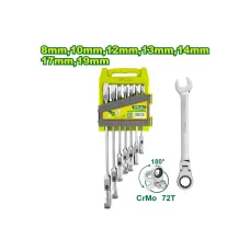 Ճկուն համակցված բանալիների (7 հատ) հավաքածու DYLLU DTSP5207 8-19մմ