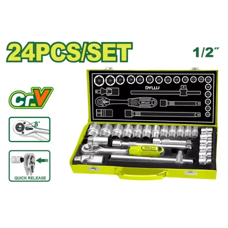 1-2'' գլխիկների հավաքածու (24 կտոր) DYLLU DTST2L24 10-32մմ