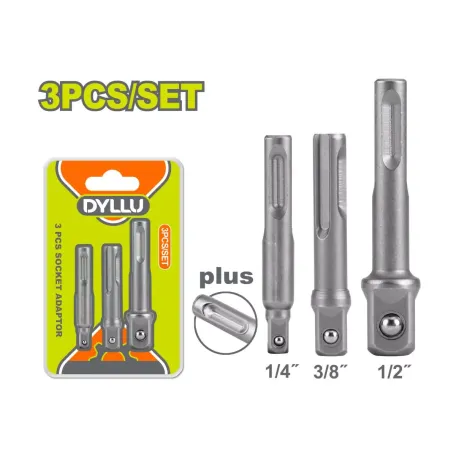 Գլխիկների ադապտերների հավաքածու (3 միավոր) SDS Plus DYLLU DTSV4K02
