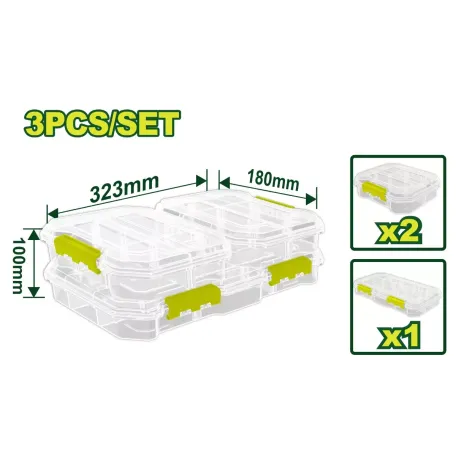 Պահեստավորման թափանցիկ տուփերի (3 հատ) հավաքածու DYLLU DTTB8343 L-S