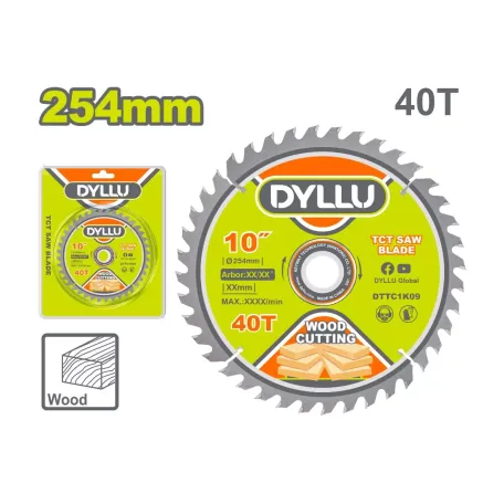 Կտրող սկավառակ փայտի 254մմ DYLLU DTTC1K09