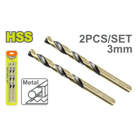 Գայլիկոնների հավաքածու երկաթի գերարագ 3մմ 2 հատ  DYLLU DTTD1K03