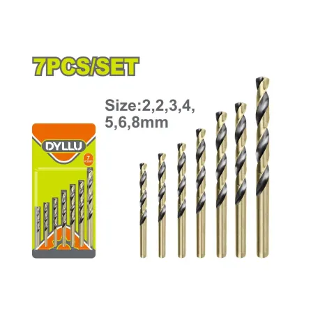 Գայլիկոնների հավաքածու  պարուրաձև գերարագ 2-8մմ 7 հատ  DYLLU DTTD3K01