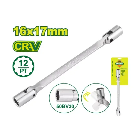 Ճկուն բանալի՝ պտտվող գլխիկով DYLLU DTTH2E05 16-17մմ