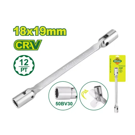 Ճկուն բանալի՝ պտտվող գլխիկով DYLLU DTTH2E06 18-19մմ