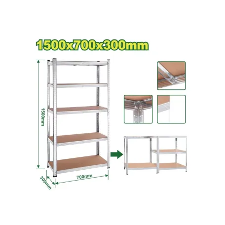 Դարակներ պահեստավորման  5 հարկանի 1500x700x300մմ DYLLU DTTS1A73