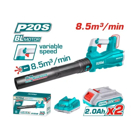 Օդամղիչ (ասպիրատոր) մարտկոցային 20Վ 8.5մ³/ր (2 մարտկոցով, լիցքավորիչով) TOTAL TABLI204282
