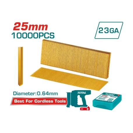 Մեխ կրակող գործիքի գամեր անգլխիկ 25մմ 10000 հատ TOTAL TAC06825