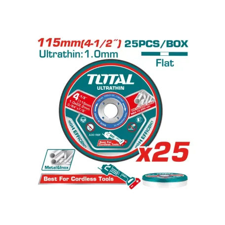 Մետաղ կտրող սկավառակի հավաքածու TOTAL TAC11011525 Մետաղ կտրող սկավառակի հավաքածու TOTAL TAC11011525