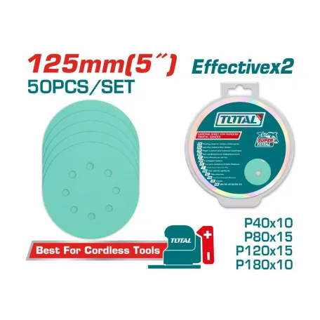 Հղկաթղթի հավաքածու 50 հատ TOTAL TAC125050