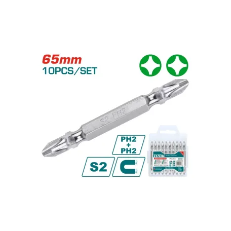 Պտուտակահանի գլուխ երկկողմանի 10կտ. PH2 65մմ TOTAL TAC16PH233