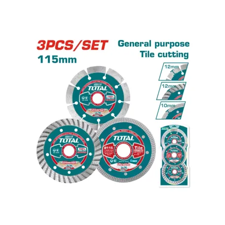 Ալմաստե սկավառակի հավաքածու 3 հատ TOTAL TAC2136115 Ալմաստե սկավառակի հավաքածու 3 հատ TOTAL TAC2136115