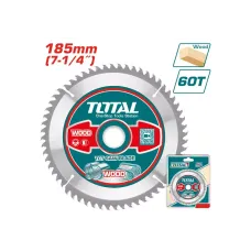 185մմx16/20մմ 60T Սղոց փայտի TOTAL TAC231413