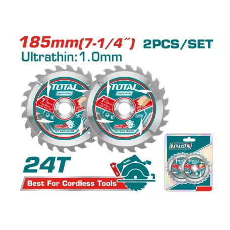 Փայտ  կտրող սկավառակ 24T 185մմ TOTAL TAC2331853