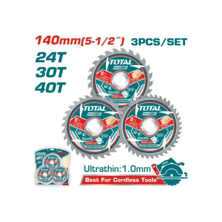 Փայտ կտրող գերբարակ սկավառակների հավաքածու 3 հատ TOTAL TAC236140