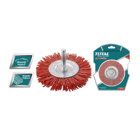 100մմ ժանգ մաքրող խոզանակ նեյլոն տափակ TOTAL TAC34045