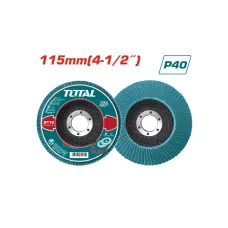 Հղկող շերտավոր սկավառակ ցիրկոնե ծածկույթով P40 115մմ TOTAL TAC641151