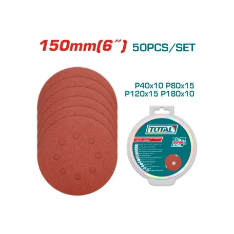 Հղկաթղթի հավաքածու 50 հատ 150մմ TOTAL TAC7315011