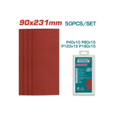 Հղկաթղթի հավաքածու 90x231մմ 50 հատ TOTAL TAC7492412