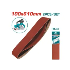 Ժապավենային հղկող թղթի հավաքածու 2հ. P80, 100*610 TOTAL TAC750802