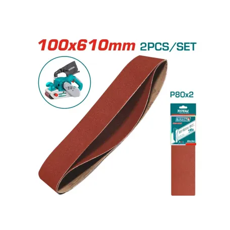 Ժապավենային հղկող թղթի հավաքածու 2հ. P80, 100*610 TOTAL TAC750802