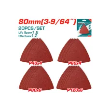 Եռանկյուն հղկաթղթի հավաքածու 80մմ 20 հատ TOTAL TAC78080201