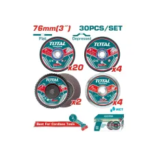 Կտրող և հղկվող սկավառակների հավաքածու TOTAL TAC97630 Կտրող և հղկվող սկավառակների հավաքածու TOTAL TAC97630